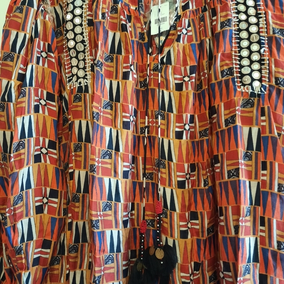 Anthropologie Verb Yasmeen Embroidered Peasant Blouse Top - Picture 13 of 16